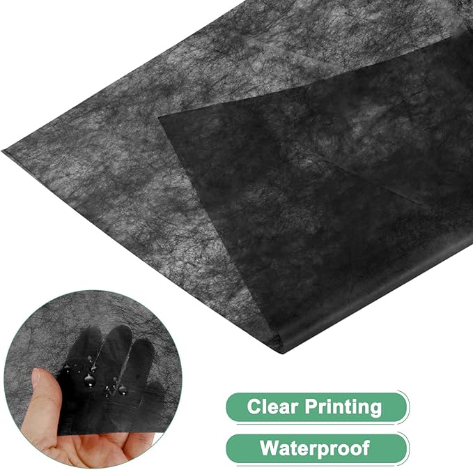 M METERXITY Korean Cotton Floral Wrapping Paper 1Roll [Black] - 9m x 58cm (29.5ft x 23in), Translucent & Waterproof Flexible for Bouquets, Gift Packaging, Wedding, Florist Use