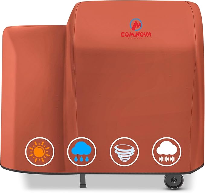 Comnova Grill Cover for Traeger - 600D Waterproof Heavy Duty, Pellet BBQ Cover for Traeger 20 Series, Junior, Tailgater and Recteq 340 Grill