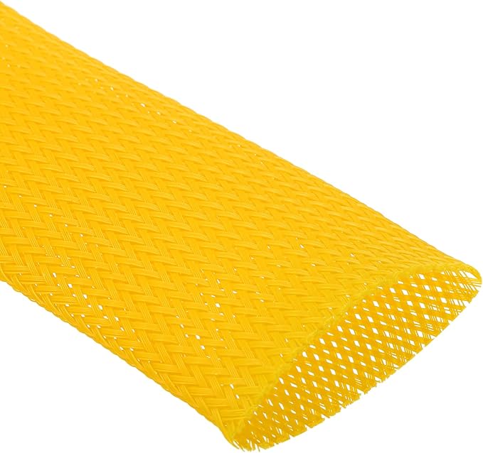 uxcell Expandable Sleeving,2 3/4-inch 10ft Cable Sleeve, Yellow