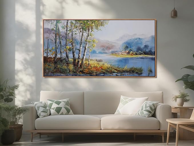Arjun Framed Forest Picture for Living Room, Wall Art for Bedroom Nature Painting Wall Decor, Office ArtworkHome Dining Room Large 48"x24"