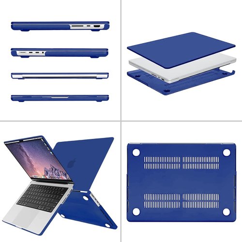 MOSISO MacBook Pro 14-Inch Hard Case - Royal Blue with Keyboard Skin, Screen Film & Pouch