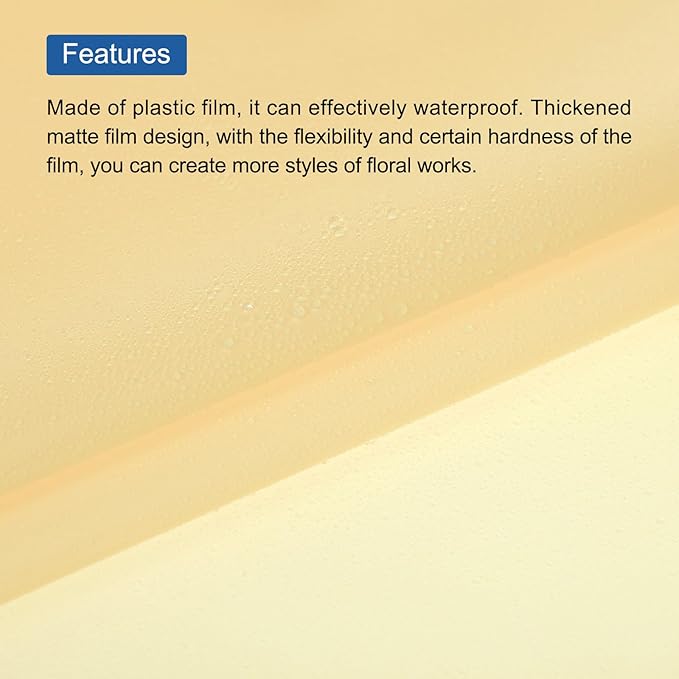 MECCANIXITY Flower Wrapping Fog Paper 22.8x22.8 Inch Waterproof Matte Floral Wrapping Paper for DIY Crafts, Gift/Gift Box Packaging Beige 20 Pcs