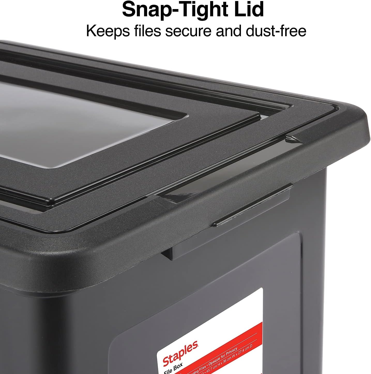 STAPLES Hanging File Folder Box - Durable Storage Organizer for Letter & Legal Size Documents, Black