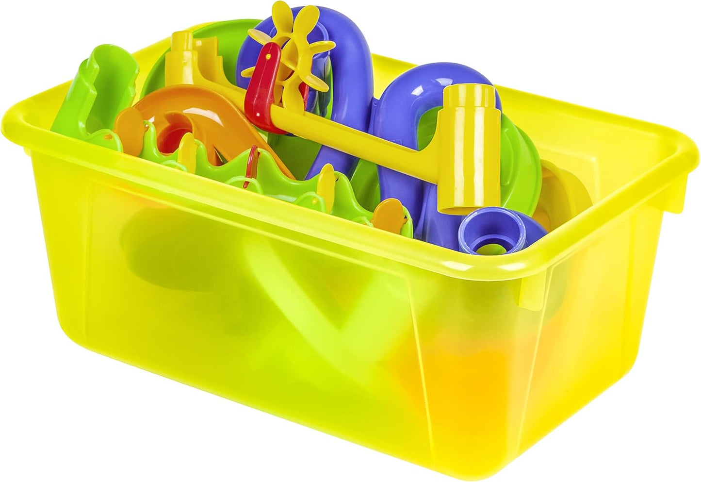 Storex Small Cubby Bin - Candy Yellow, 12.2 x 7.8 x 5.1 Inches, Set of 5 for Organized Storage
