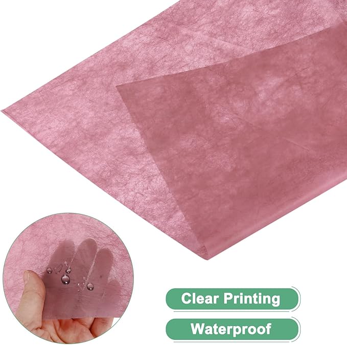 M METERXITY 38-Sheet Korean Cotton Wrapping Flower Paper, 22.8x17.7 Inch/ 58x45cm Waterproof Floral Wrapping Cotton Paper for Bouquets/Gift Packaging [Dark Pink]
