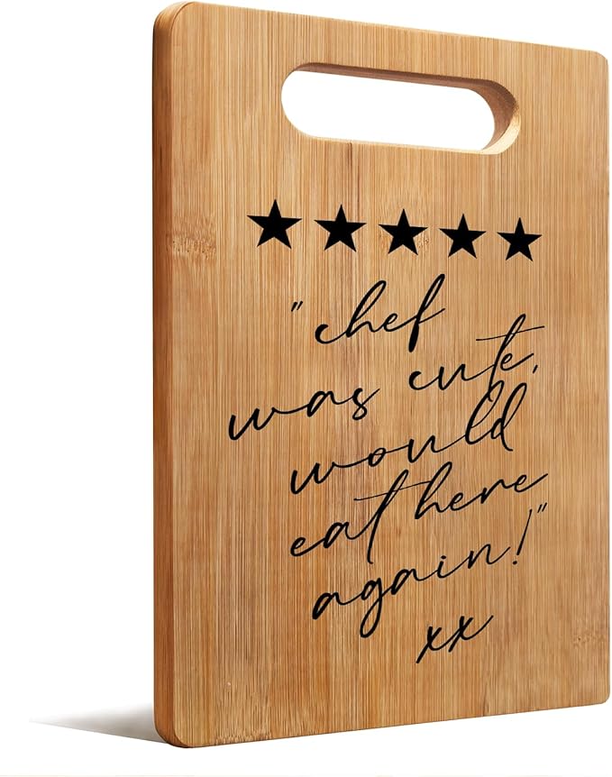 Lacama Funny Gifts for Women Kitchen Cutting Board,Appreciation Gift for Women Christmas Birthday, Chef Was Cute Would Eat Here Again Cutting Chopping Boards for Her, Mom, Sister, Friends