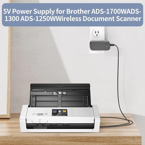 Brother 5V Charger - Replacement Power Supply for ADS-1700W, ADS-1300, ADS-1250W, ADS-1200, ADS-1190