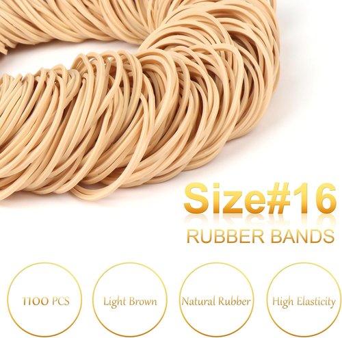 Regine Switzerland Rubber Bands Size #16 - Light Brown Thin Elastics for Office & Home Use
