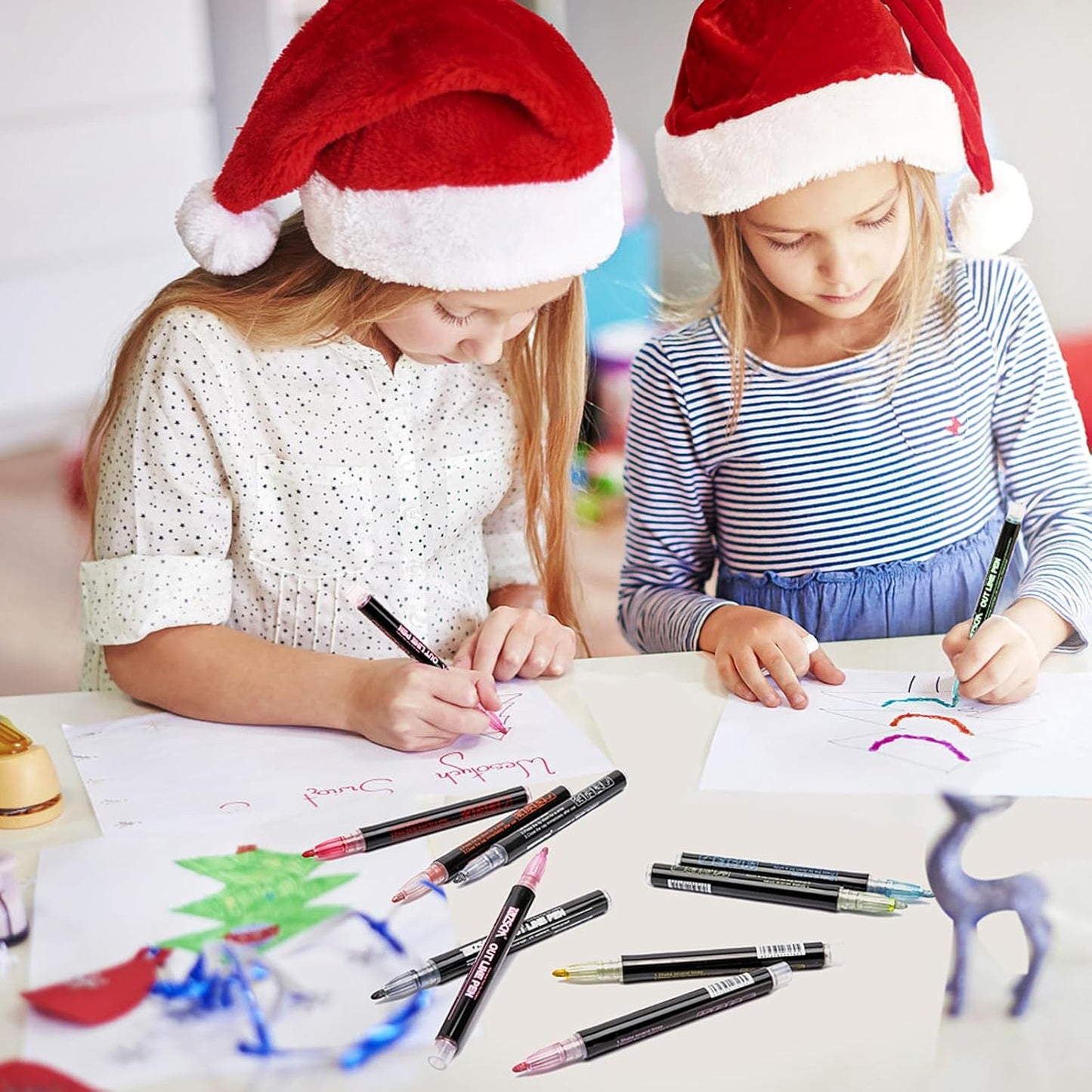 ZUBOND Shimmer Outline Markers - 24 Pack Glitter Pens for Arts & Crafts | Trendy Gifts for Kids Ages 6-12