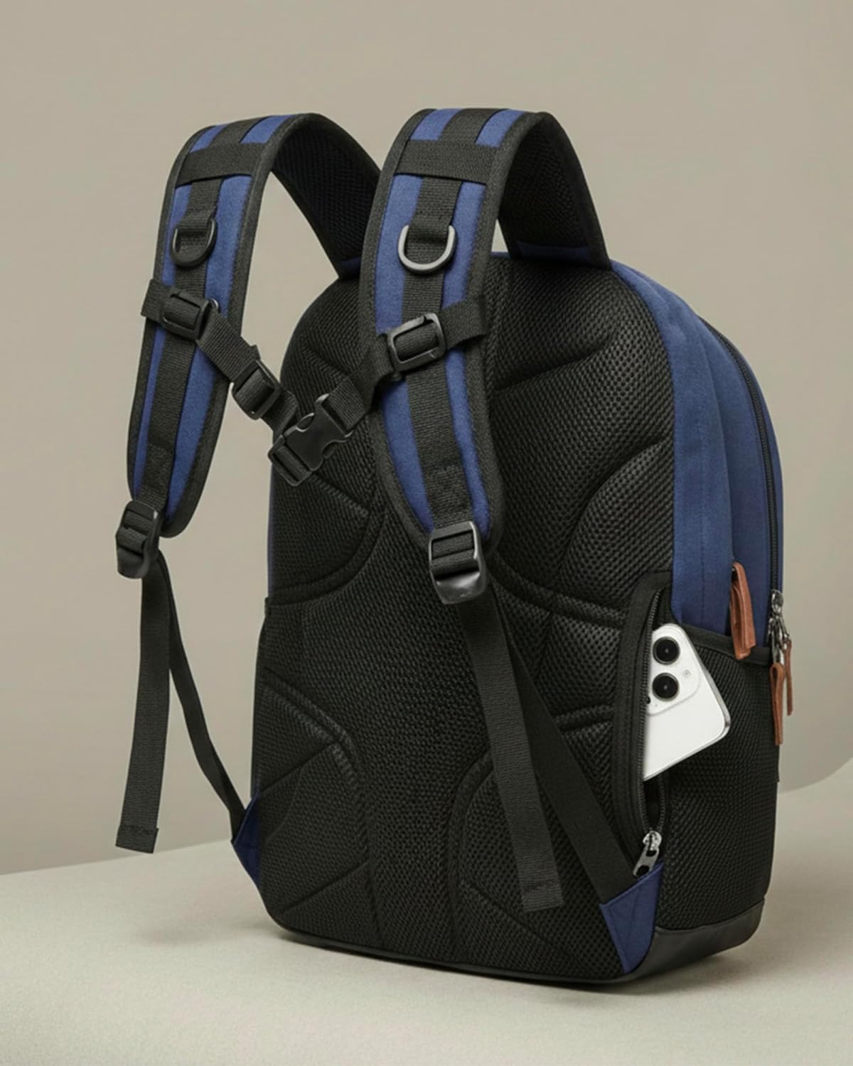 TRAILKICKER Classic Travel Backpack - Padded 17-Inch Laptop Sleeve, Multi-Pocket Design | Navy