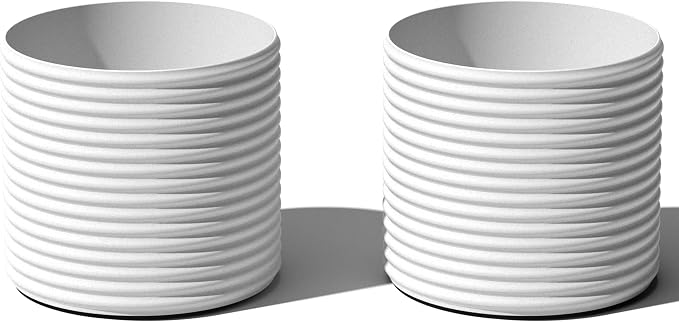 Veradek Mod Series 13" Short Planter for Patio & Backyard | Durable Plastic-Stone Material | Modern Décor for Plants & Flowers