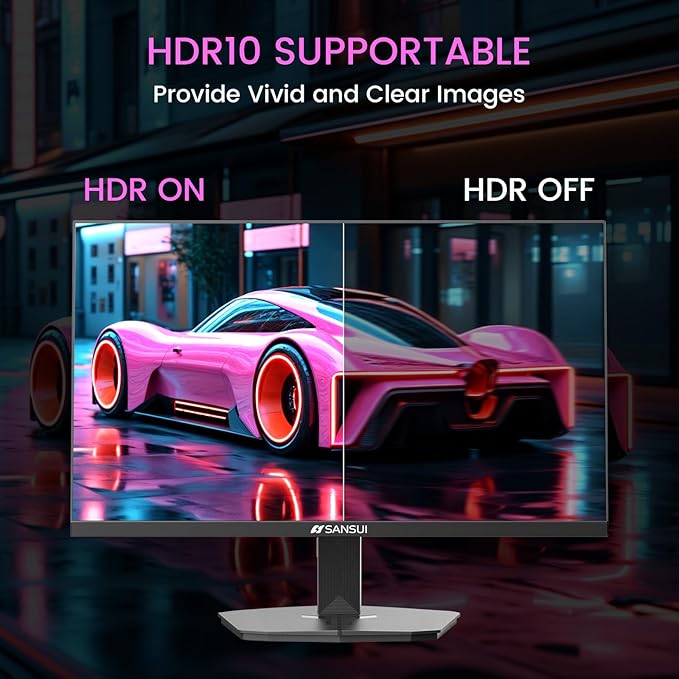 SANSUI 24 Inch Gaming Monitor 160Hz FHD 1080P Computer Monitor, FreeSync 1ms 4000:1 Contrast, HDMI DP Ports VESA Support Eye Care Monitor for Gaming Office (HDMI Cable Included ES-G24F4M)