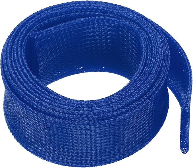 uxcell Expandable Sleeving, 2-inch 10ft Cable Sleeve, Blue