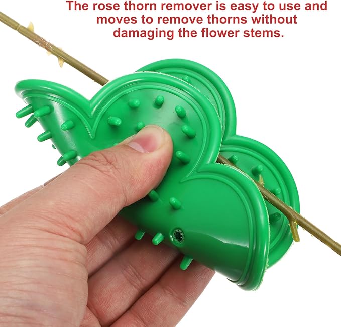 HARFINGTON 2pcs Rose Thorn Stripper Tool Set 5.5" 4.7" Metal PVC Flower Thorn Leaf Remover Flower Stem and Leaf Stripping for Gardening Home Florist, Red,Green
