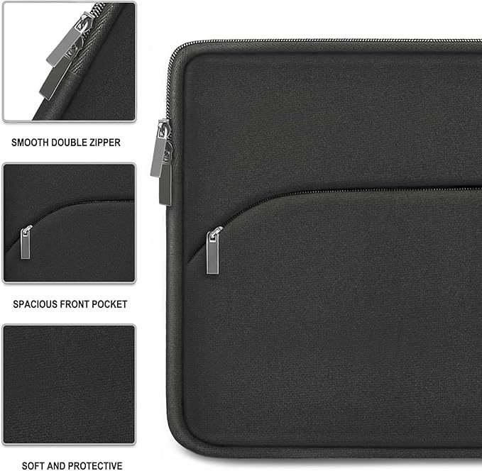 Laptop Sleeve Case 14 inch, Slim Portable Monitor Protective Cover with Front Pocket, Traveling Carrying Laptop Bag Compatible for MacBook Air/Pro, HP, Dell, Lenovo, Acer, Grey