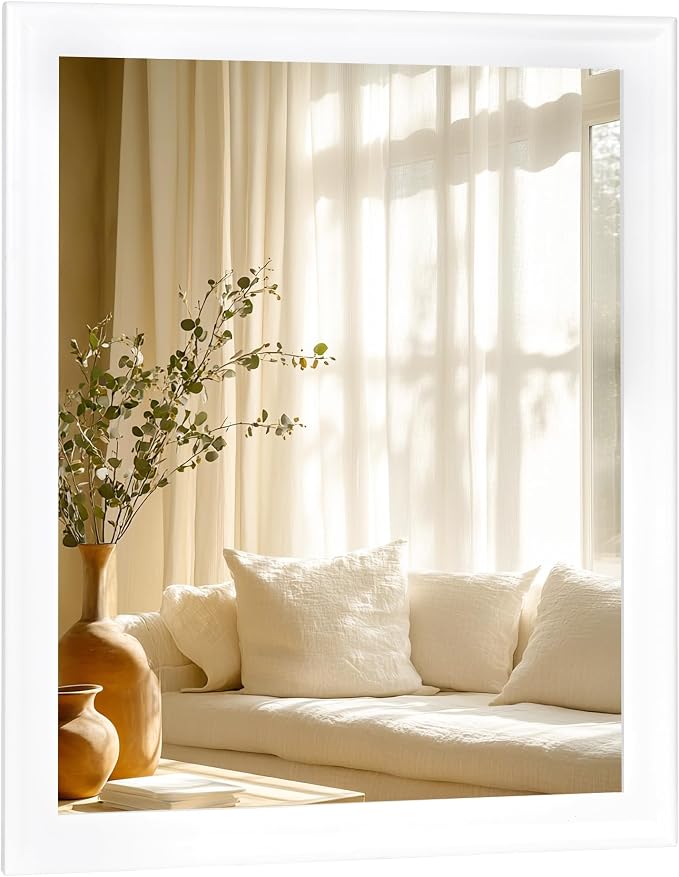 CULER White Wall Mirror for Bathroom,Rectangle Rustic Large 30 x 36 inch Hanging Vanity Mirrors for Living Room,Bedroom,Entryway