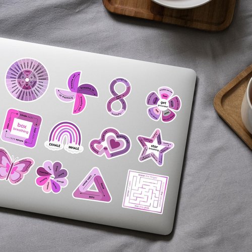 Skiennix 36Pcs Anxiety Sensory Stickers - Calming Therapy Decals for ADHD Relief | 3" Textured Vinyl