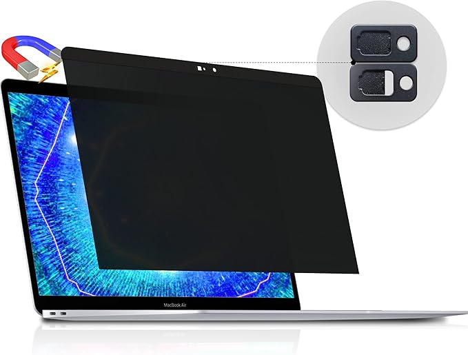 Peslv Magnetic Privacy Screen for MacBook Air 13 Inch (2010-2017), Removable Anti Blue Light Glare Peep Filter Black out Screen Protector for Mac 13In Laptop Model (A1369, A1466)