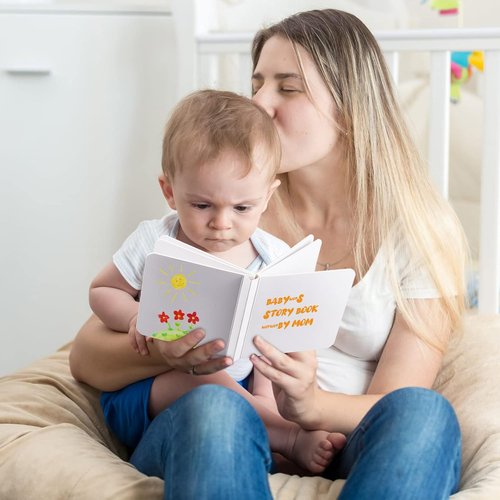 Gueevin 4 Pcs Hardcover Blank Board Books - Chunky Thick Pages for Kids & Adults | 5 x 5 Inch