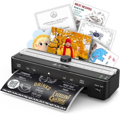 Kejector Laminator Machine - 9 Inch Thermal & Cold Lamination with Built-In Cutter | 20 A4 Sheets Included