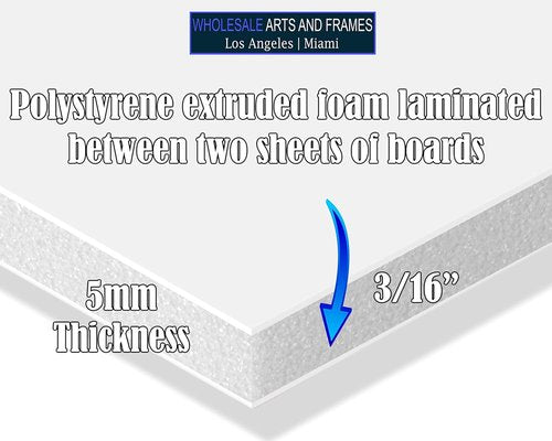 Foam Board 20x30 | 10-Pack Acid-Free Foam Core Sheets - 3/16" Thick White Foamboard for Displays