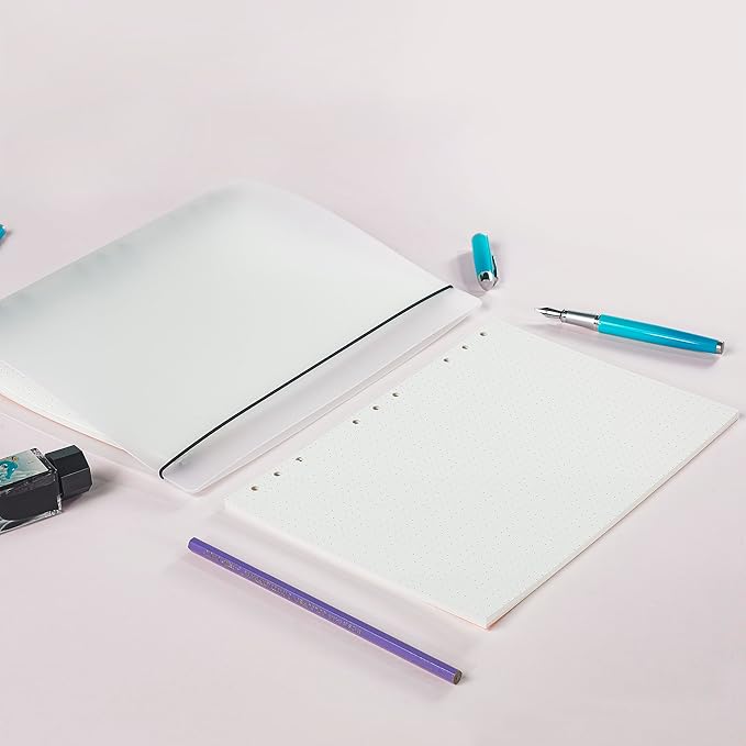 90 Sheets Planner Refill Paper, 255x180mm, 5mm Dotted Inserts Paper B5 9 Holes Binder Grid Notepaper for Filofax Bullet Journals Diary
