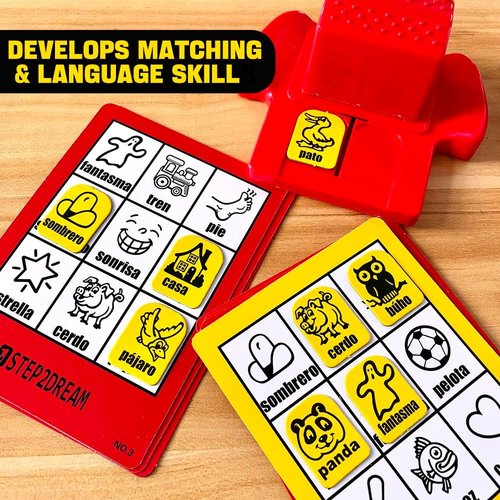 1Step2Dream Spanish Bingo Game - Fun Sight Word Matching for Kids | Perfect for Classroom & Family Learning