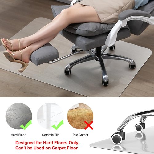 Kuyal Chair Mat - Durable Hardwood Floor Protection for Rolling Chairs | 46 x 46 Inches, Non-Studded