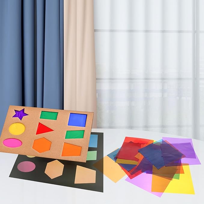 LALAFINA 84 Sheets Colored Cellophane Sheets for DIY Crafts Transparent Decorative Wraps with Vibrant Colors Paper for Candy and Handmade Projects