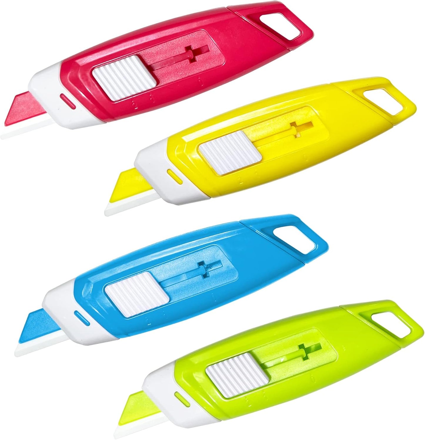 XW Ceramic Safety Box Cutter - Mini Magnetic Pocket Knife with Safety Lock | 4-Pack Set