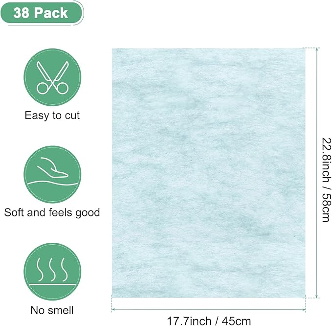 M METERXITY 38-Sheet Korean Cotton Wrapping Flower Paper, 22.8x17.7 Inch/ 58x45cm Waterproof Floral Wrapping Cotton Paper for Bouquets/Gift Packaging [Sky Blue]
