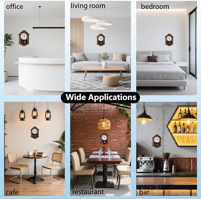 Retro Style Wall Clock Irregular Shape Decorative Brown Wall Clock Non-Ticking Clock for Home Office Decoration, 16.14×11.57 inch
