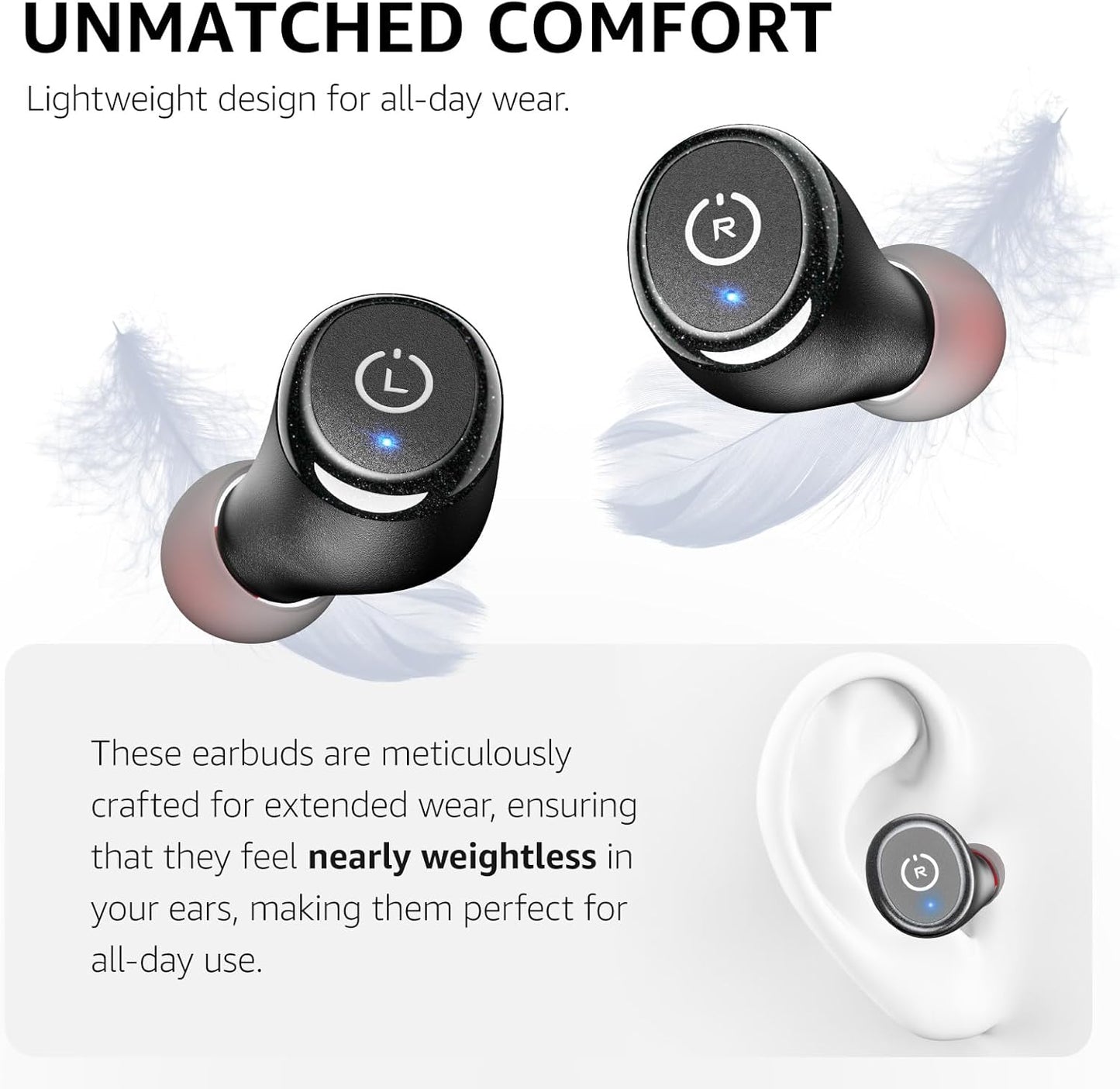 TOZO T10 Wireless Earbuds - Bluetooth 5.3, Ergonomic Design, 55H Playtime, IPX8 Waterproof