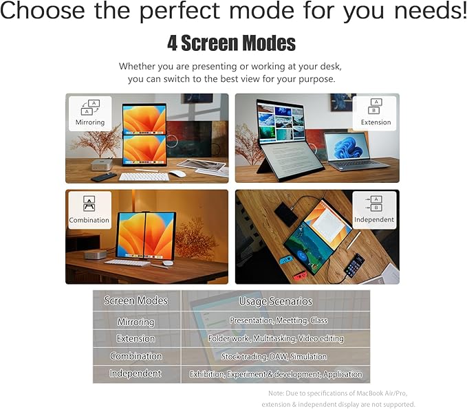 EHOMEWEI X2 Air Touchscreen Portable Dual Monitor 2.8K 90Hz QLED with Stylus Pen 14.2“*2 IPS 2520 * 1680 Display, 400 Nit Brightness 1500:1, 100% sRGB, for Office/Home/Travel Laptop Extender Screen