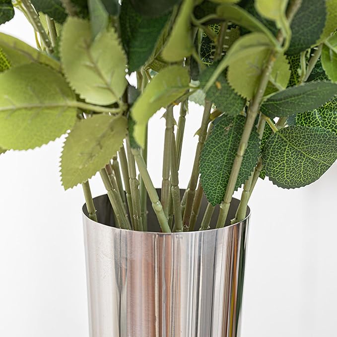 Stainless Steel Flower Vase Polished Flower Holders Modern Elegant Homes Decoration, Durability Table Centerpieces