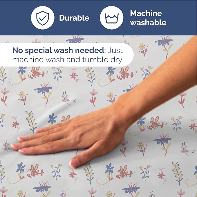 Floral Sheets - Butterfly Floral Bed Sheet Set - 1 Flat, 1 Fitted & 2 Pillowcases w/ Deep Pockets - Wrinkle & Fade Free Boho Botanical Bedding - Soft, Breathable and Cooling - Cal King Size Bed Set