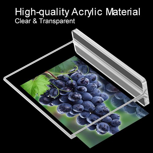 BlueValley Acrylic Sign Holder - Double-Sided Clear Display Stand for Menus & Flyers | 7x5 Desktop Frame - 6 Pack