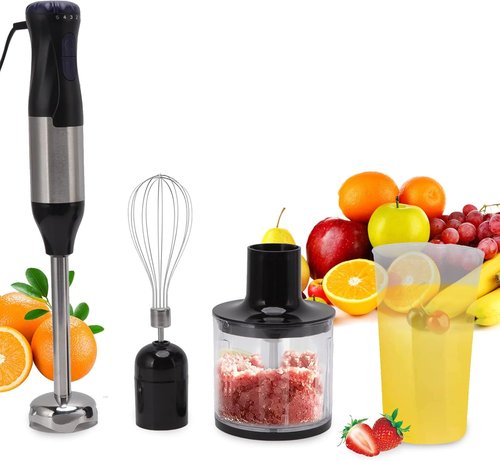 Skiennix 4-In-1 Hand Blender - Multifunctional Immersion Blender with 700ml Mixing Cup & 500ml Meat Bowl