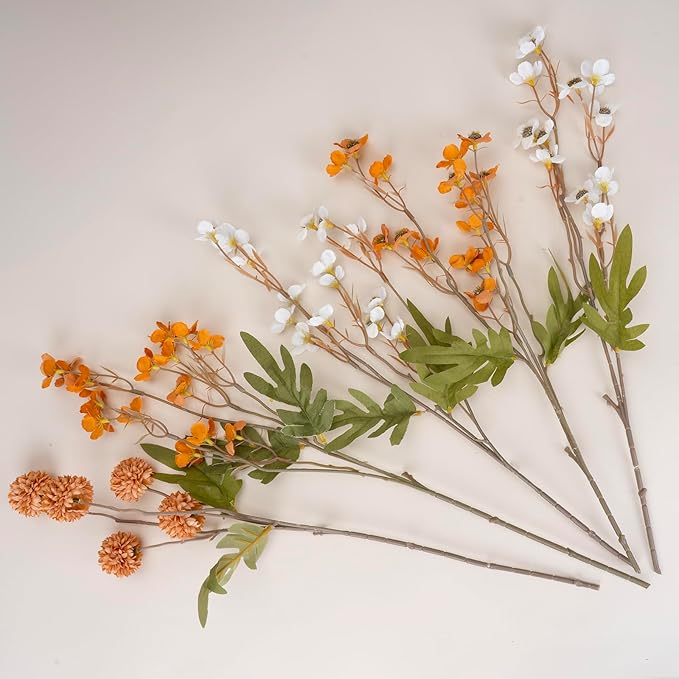 10-Pack Artificial Flowers UV Resistant & Waterproof, Lifelike Faux Flowers Bouquet for Home Decor, Bendable Stems for Indoor Outside Patio Garden, No Maintenance Fade-Proof Centerpiece