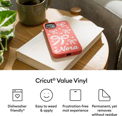 Cricut Permanent Vinyl - Matte Black Crafting Material | 12in x 20ft Roll for Easy Application