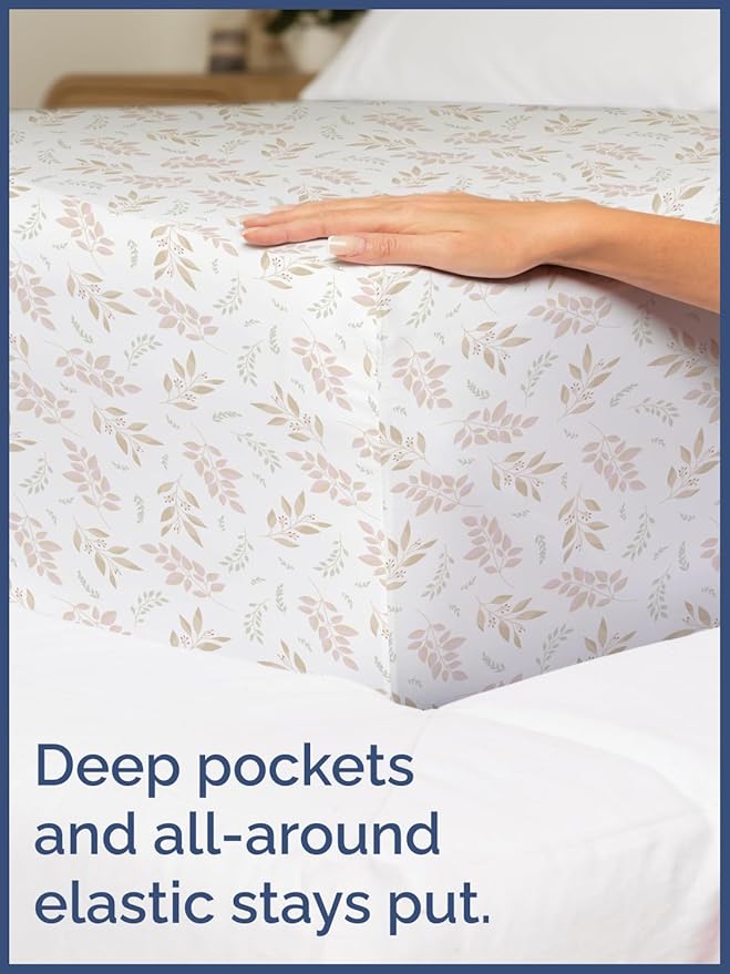 Kids Leaves Twin 3 Piece Sheet Set - Boys, Girls, Teens, Toddler - Easy Fit Deep Pockets - Breathable, Hotel Quality Bedding Sheets - Machine Washable - Wrinkle Free - Cute, Cozy, Soft - CGK Linens