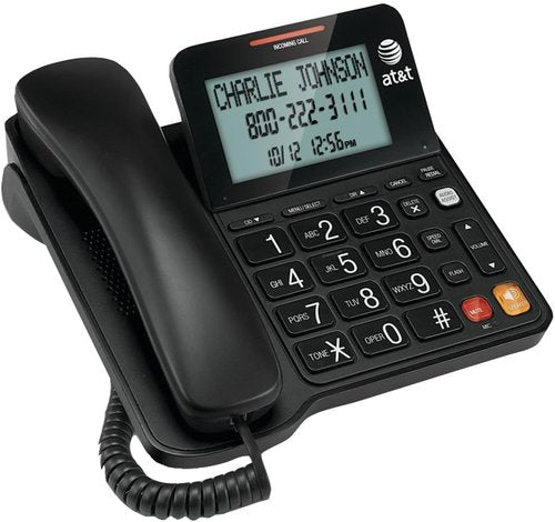 AT&T CL2940 Corded Phone - Speakerphone with Extra-Large Buttons & Tilt Display, Black