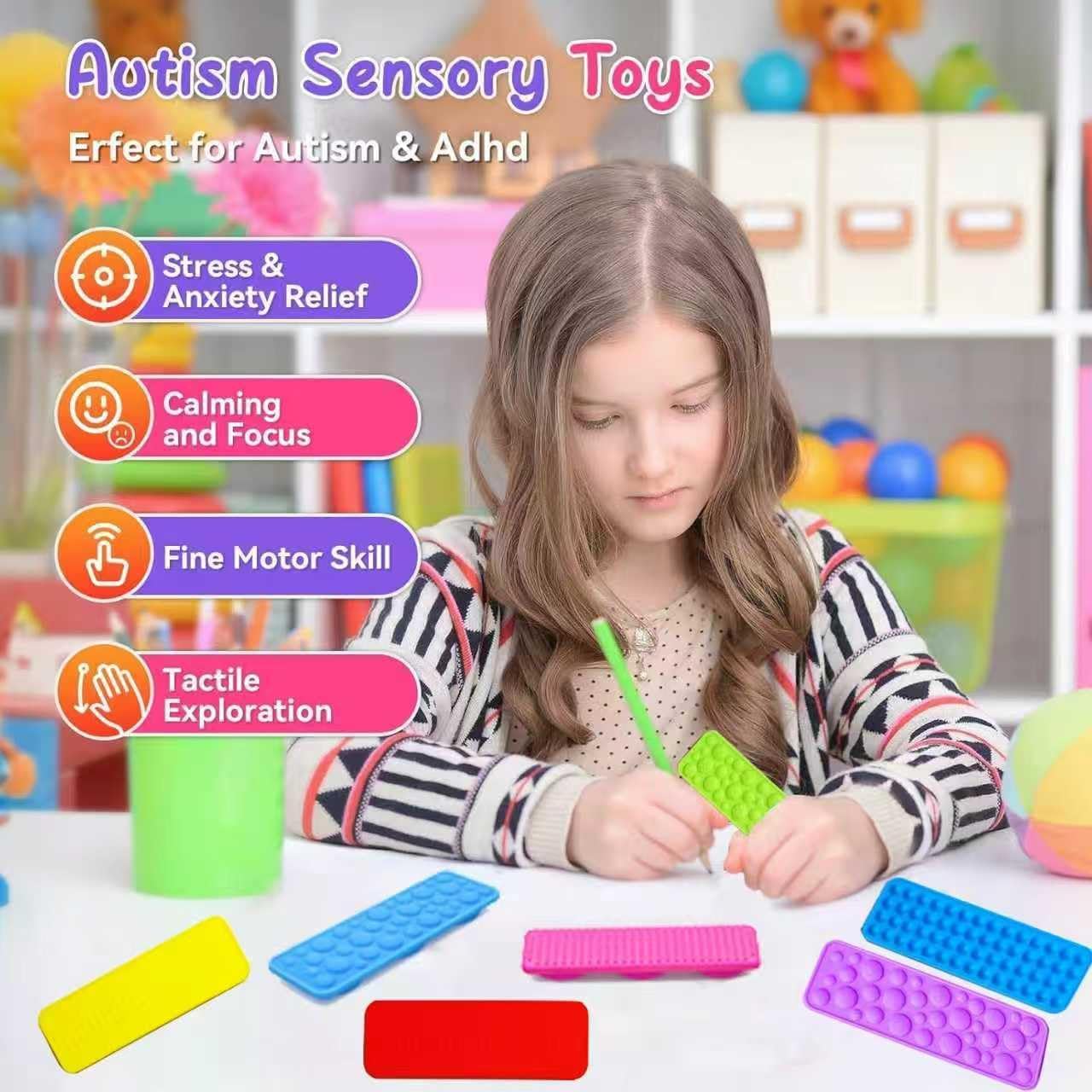 **Sensory Fidget Toys | 16-Pack Textured Suction Toys for Kids & Adults | Calming Relief for Autism & Anxiety**
