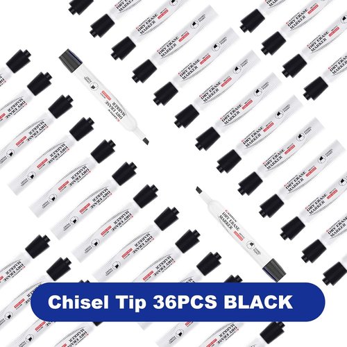 Comix Low Odor Dry Erase Markers - Bulk Black Chisel Tip Markers for Classroom & Office | 36 Pack
