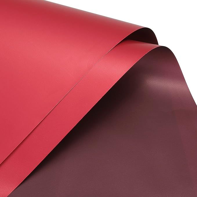 MECCANIXITY 20 Pcs Double Sided Color Flower Wrapping Paper Wine 22.8"x22.8" Waterproof for Florist Bouquet Supplies, DIY Crafts, Gift Box Packaging