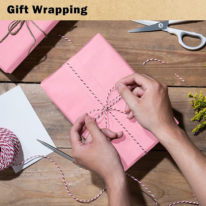 RUSPEPA Kraft Paper Roll - 17.5 inches x 32.8 feet - Recyclable Paper Perfect for Wrapping, Craft, Packing, Floor Covering, Dunnage, Parcel, Table Runner, Pink