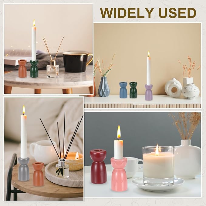 uxcell 2 Pack Candlestick Holder White Ceramic Taper Candle Holder Candle Stand Holders Modern Style Decoration for Centerpiece Tabletops Anniversary