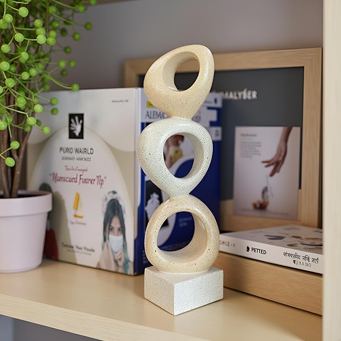 Abstract Modern Ribbon Decorative Sculpture, Knot Sculptures,Home Decor,Coffee Table Statues,Dining Living Room Desk Decor,Shelf Decoration (with Spots-A)