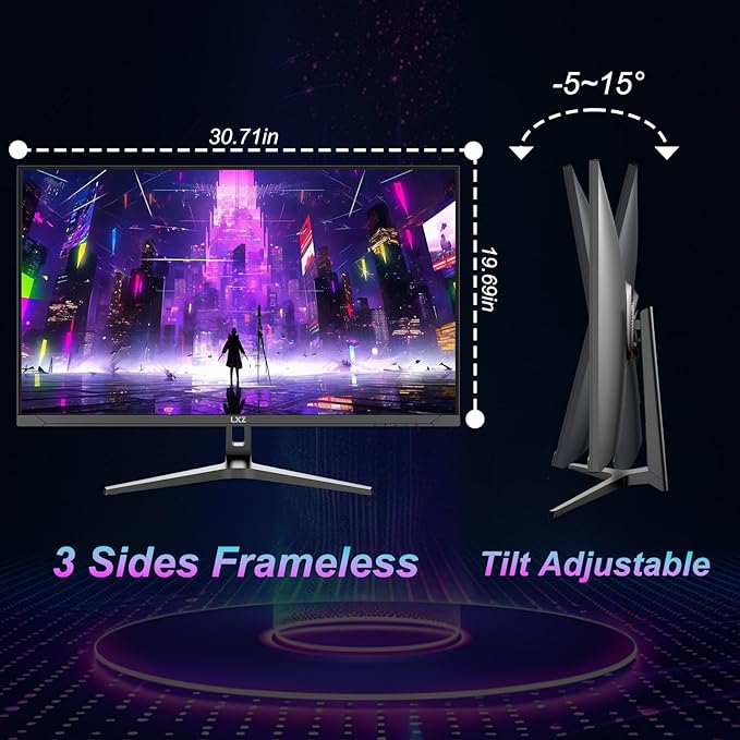 LXZ 32" 4K Monitor UHD 3840 x 2160, VA Panel, AMD FreeSync Premium, 178° Viewing Angle, 100% sRGB, 3500:1 Contrast Ratio, Compatible with Wall mounting 75 x 75MM