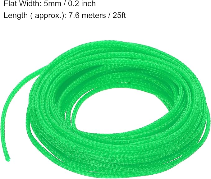 uxcell PET Expandable Sleeving 25ft 1/8" Green Cable Management Sleeve Cord Organizer for Wrap Protect Cable